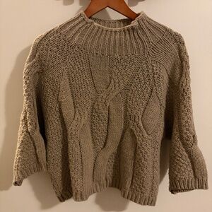 NO LABEL - Oversized Wool-Blend Taupe Sweater